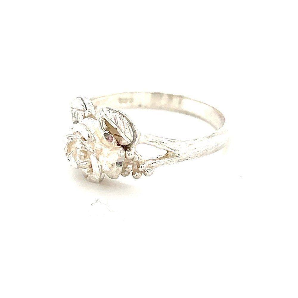 Sterling Silver 925 Rose Flower Ring View 4